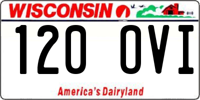 WI license plate 120OVI