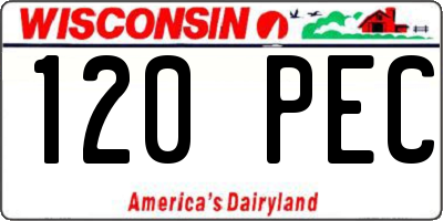 WI license plate 120PEC