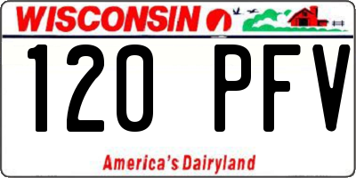 WI license plate 120PFV