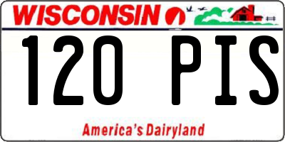 WI license plate 120PIS