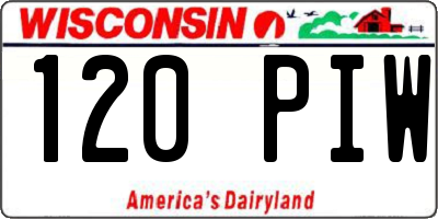 WI license plate 120PIW