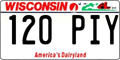 WI license plate 120PIY