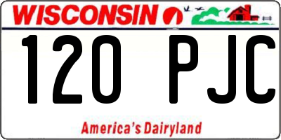 WI license plate 120PJC