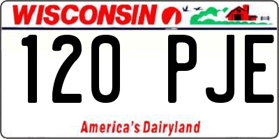 WI license plate 120PJE