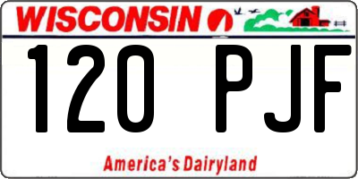WI license plate 120PJF