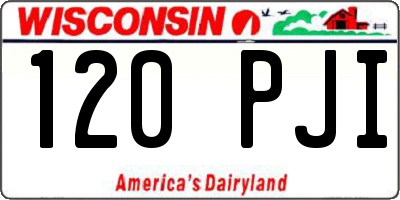 WI license plate 120PJI