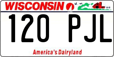 WI license plate 120PJL