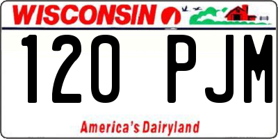 WI license plate 120PJM