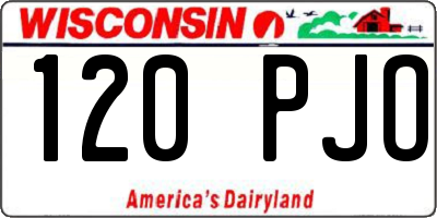 WI license plate 120PJO