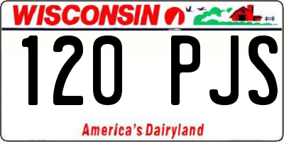 WI license plate 120PJS