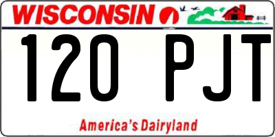 WI license plate 120PJT