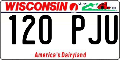 WI license plate 120PJU