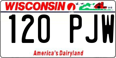 WI license plate 120PJW