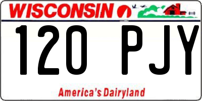 WI license plate 120PJY