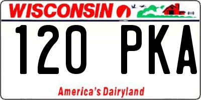 WI license plate 120PKA