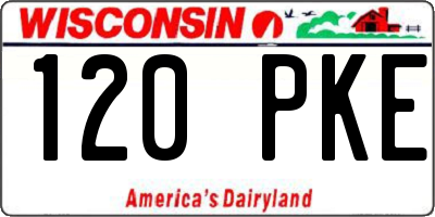 WI license plate 120PKE