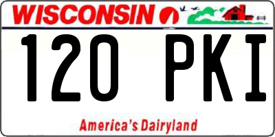 WI license plate 120PKI