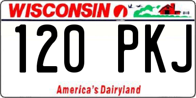 WI license plate 120PKJ