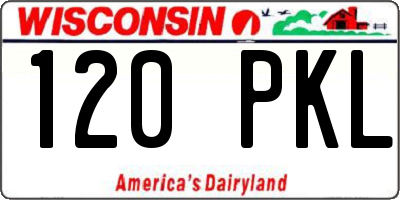 WI license plate 120PKL