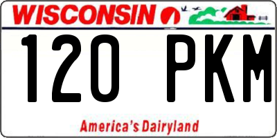 WI license plate 120PKM