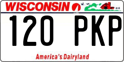 WI license plate 120PKP