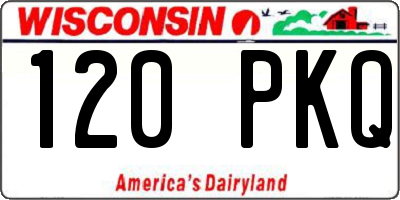WI license plate 120PKQ
