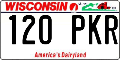 WI license plate 120PKR