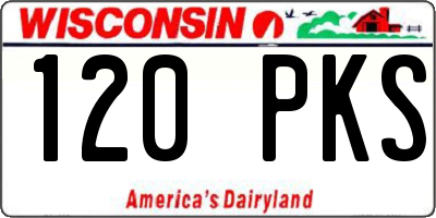 WI license plate 120PKS