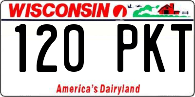 WI license plate 120PKT