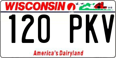 WI license plate 120PKV