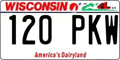 WI license plate 120PKW