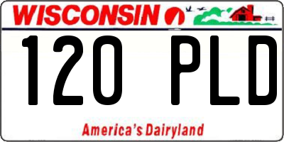 WI license plate 120PLD