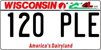 WI license plate 120PLE