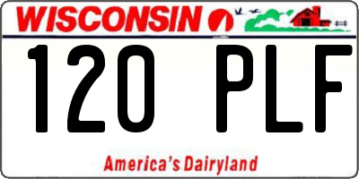WI license plate 120PLF