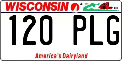WI license plate 120PLG