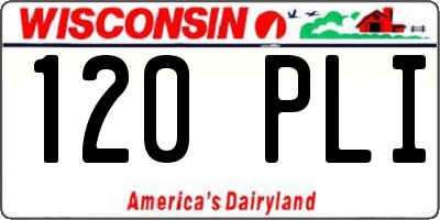 WI license plate 120PLI
