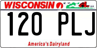 WI license plate 120PLJ