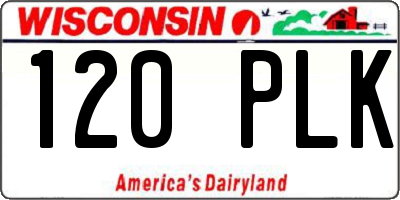 WI license plate 120PLK