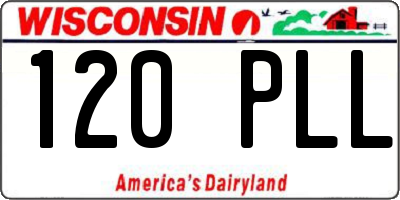 WI license plate 120PLL