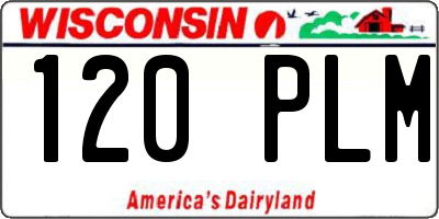 WI license plate 120PLM