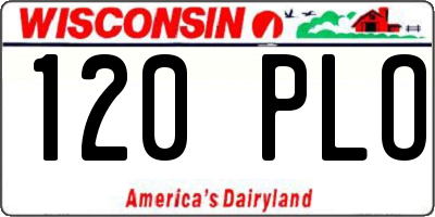 WI license plate 120PLO