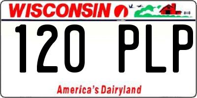 WI license plate 120PLP