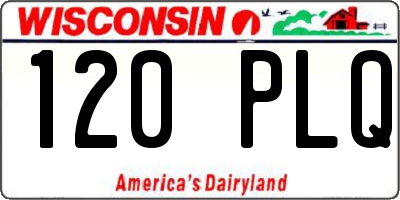 WI license plate 120PLQ