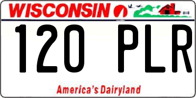 WI license plate 120PLR