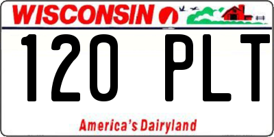 WI license plate 120PLT