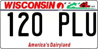 WI license plate 120PLU