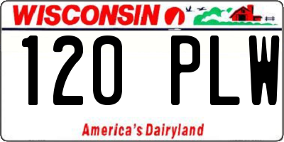 WI license plate 120PLW
