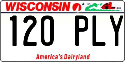 WI license plate 120PLY