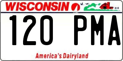 WI license plate 120PMA