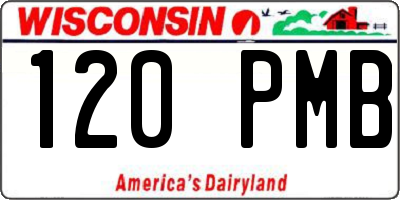WI license plate 120PMB